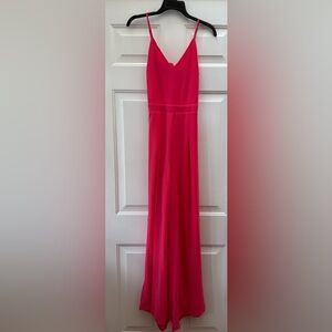 Pink Lily Hot Pink Spaghetti Strap Pants Jumpsuit